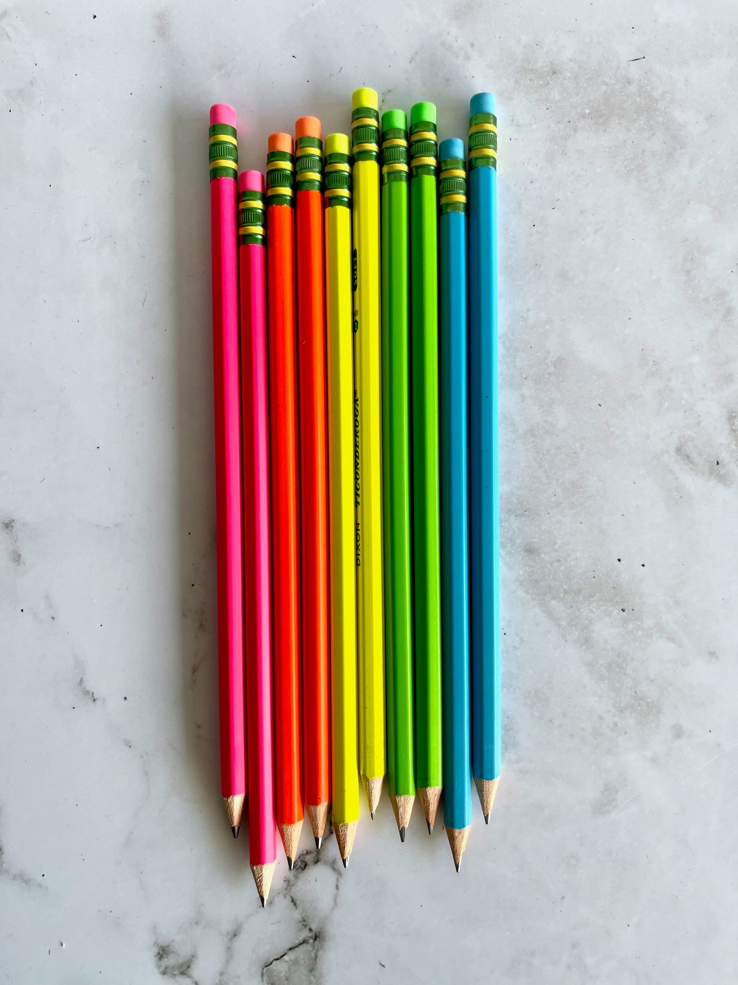 10 Neon colored Ticonderoga Pencils