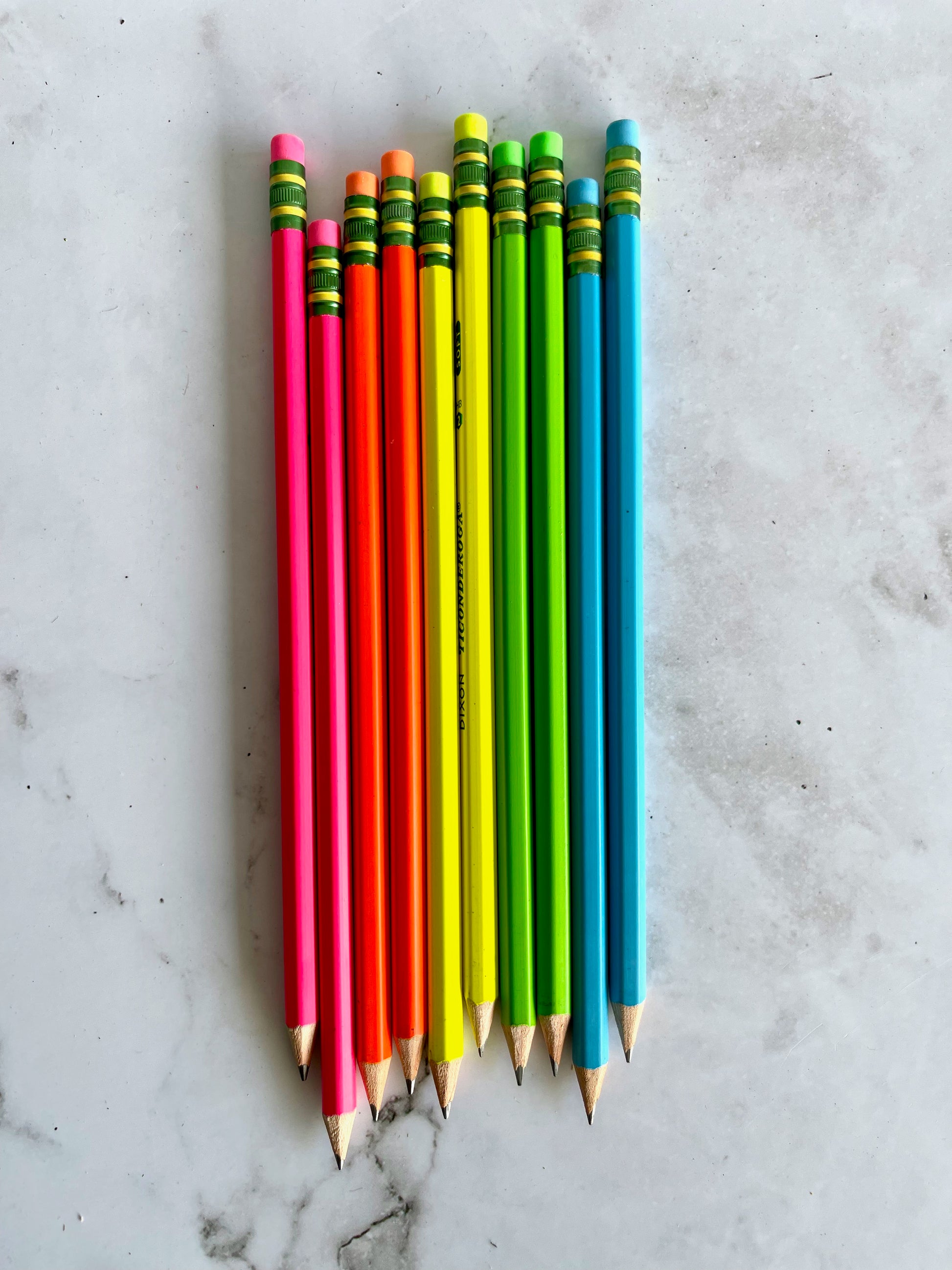 10 Neon colored Ticonderoga Pencils