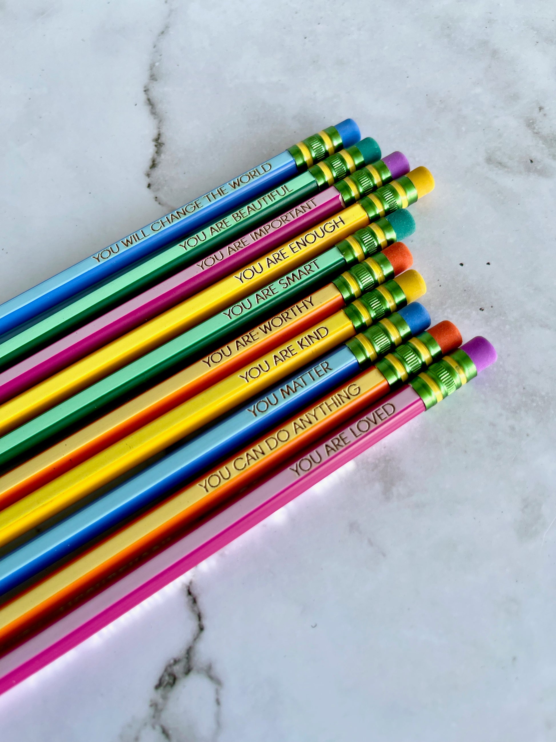 10 Pastel Affirmation Ticonderoga Pencils