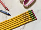 A set of six engraved Ticonderoga engraved pencils